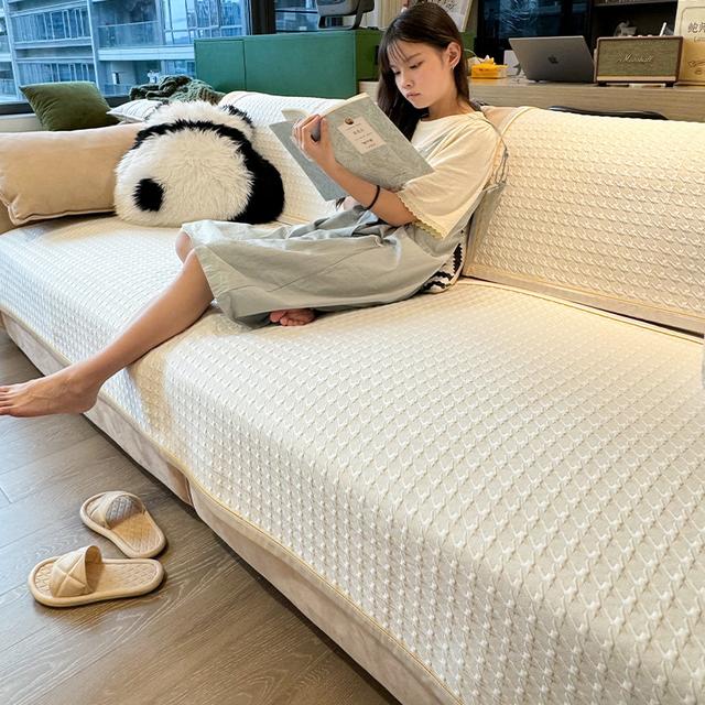 【凉感-千鸟格】全盖简约夏季凉感全包裹沙发垫沙发套盖布靠背巾