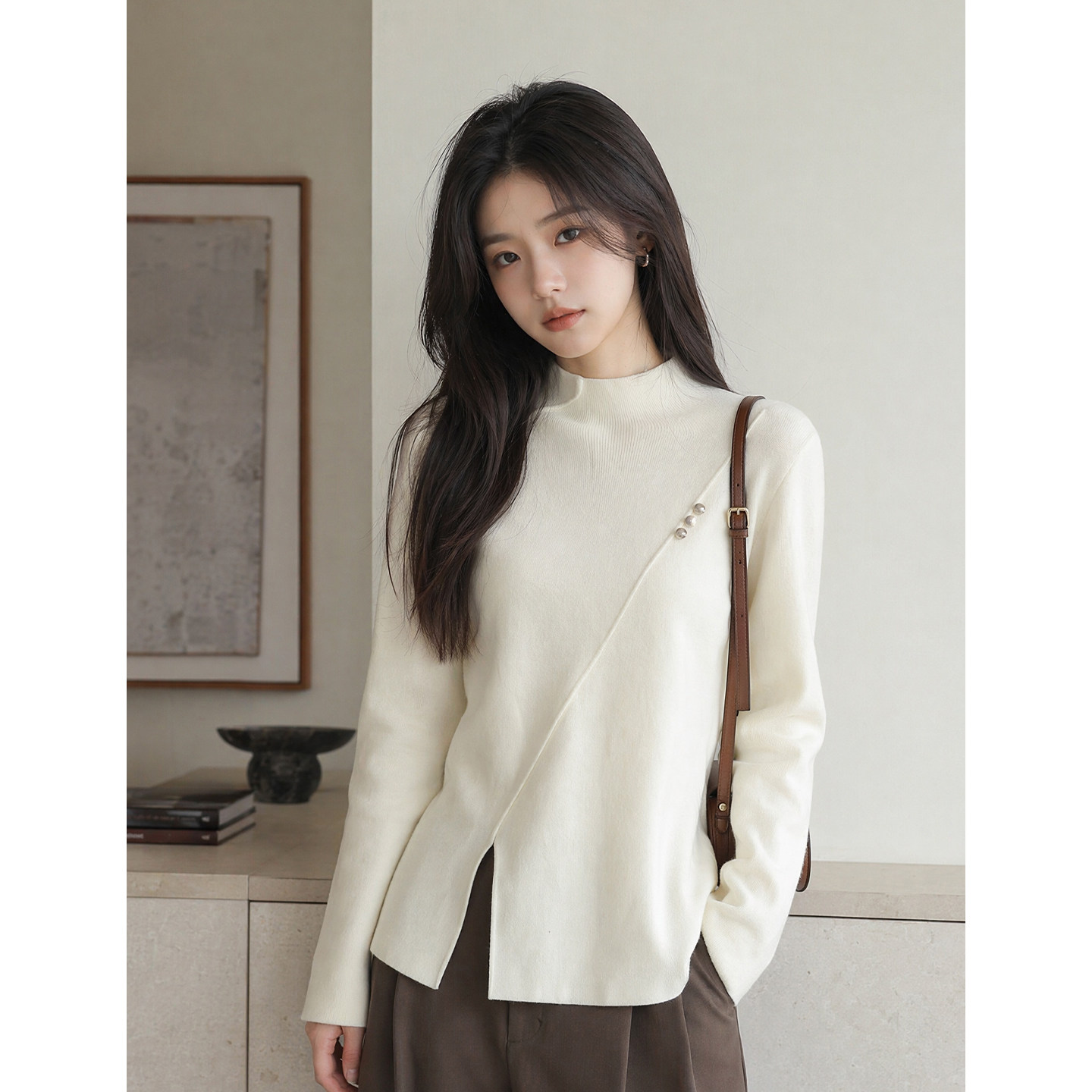 本当高级感超好看打底衫2025秋冬新款女装上衣半高领保暖长袖T恤