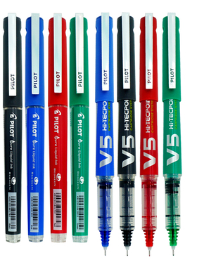 日本PILOT百乐水笔新V5升级版BXC-V5中性笔直液式走珠笔进口笔可换墨胆签字笔0.5mm大容量2支包邮