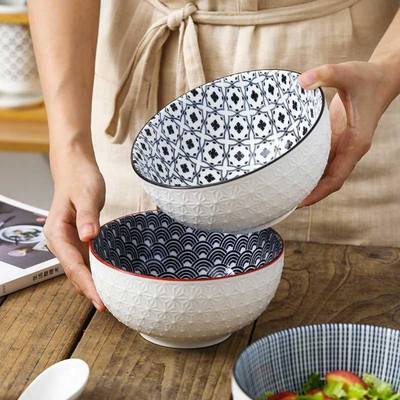 Bowl Glaze Down Painted Pottery Porcelain Tableware Bowls