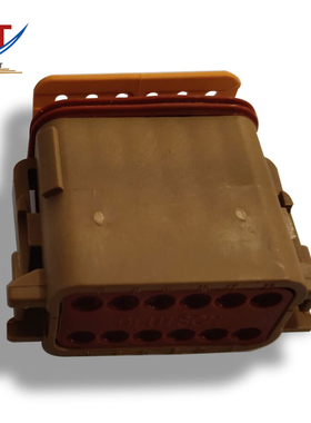 汽车DT06-12SD护套12PIN孔电子连接器塑料插接件国产橙色线束胶壳