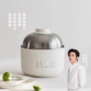 olayks立时0涂层不锈钢电煮锅一人食多功能小电锅宿舍迷你电饭煲