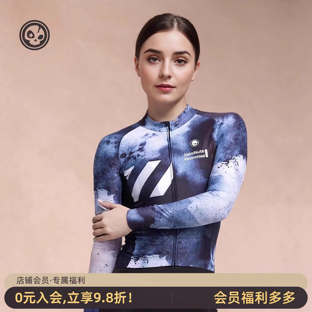 VNS小骷髅长袖骑行服女防晒透气
