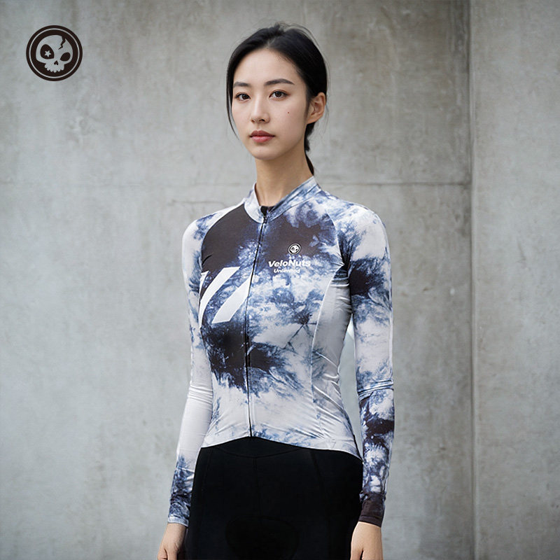 小骷髅骑行服长袖女款透气排汗
