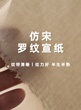 四尺仿宋罗纹皮纸半生半熟宣纸手工仿古古籍修复印刷临宋元古画纸毛笔书法国画专用纸创作用作品纸小楷抄经纸