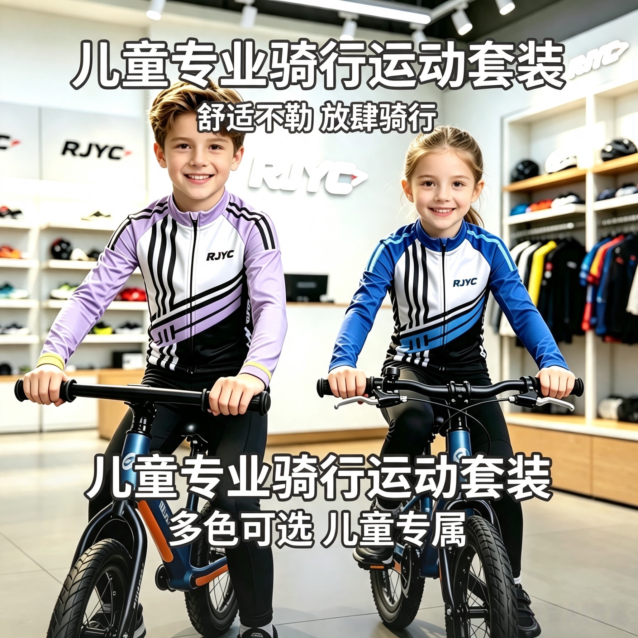 RJYC儿童专业骑行服套装舒适