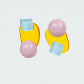 蒜了耳饰趣味可爱糖果色耳环不撞款 百搭耳钉气质少女耳夹 几何个性