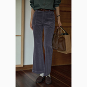 女秋季 复古灯芯绒微喇裤 2025新款 修身 子 solighter 设计感裤 法式