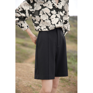 高腰显瘦直筒休闲短裤 solighter气质薄款 2025夏新款 五分裤 西装