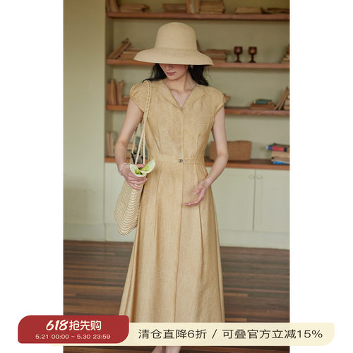 solighter法式燕子领连衣裙