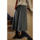 复古灰色羊毛针织半身裙女秋冬2025新款 solighter 法式 a字裙伞裙
