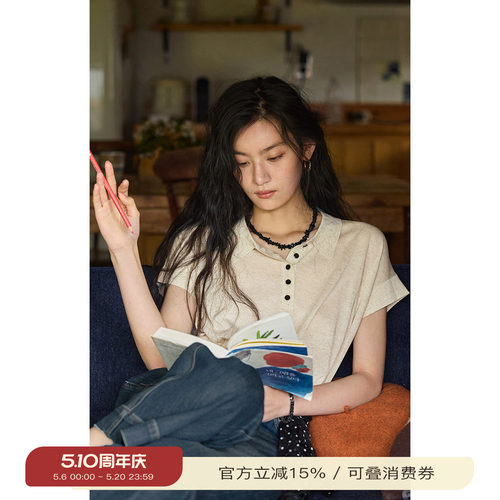solighter法式薄款polo针织衫