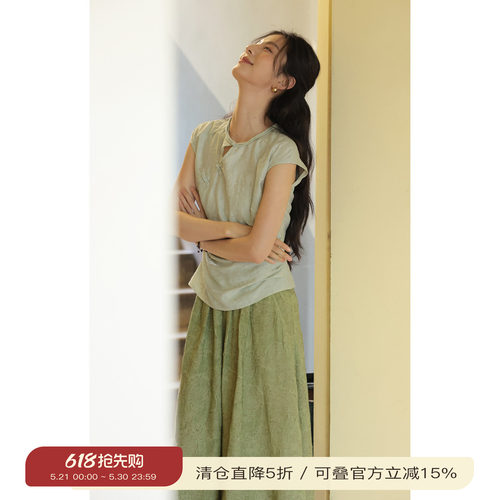 solighter新中式莫代尔亚麻衬衫