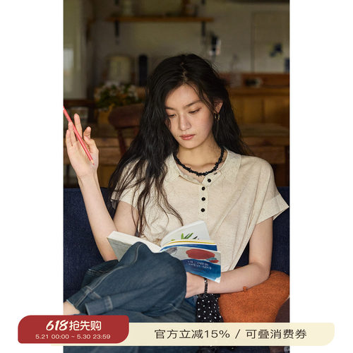 solighter法式薄款polo针织衫