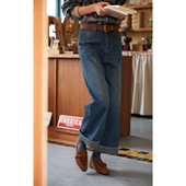 显瘦长裤 solighter 女秋冬2025新款 高腰直筒条纹卷边牛仔裤 法式