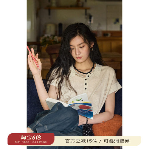 solighter法式薄款polo针织衫