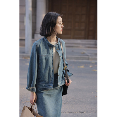 solighter复古短款棉短外套