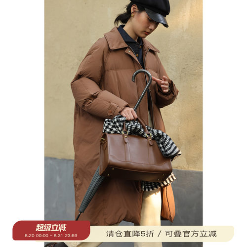 solighter90白鸭绒长款羽绒服