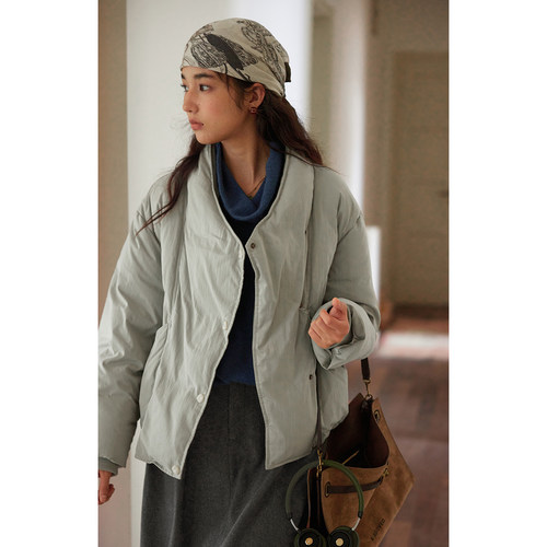 solighter90白鸭绒短款羽绒服