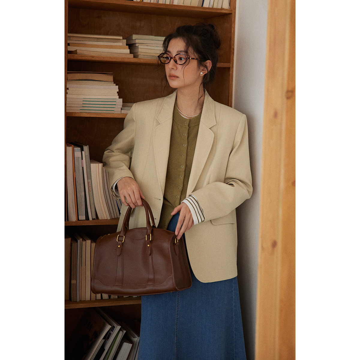 solighter法式复古宽松西装外套