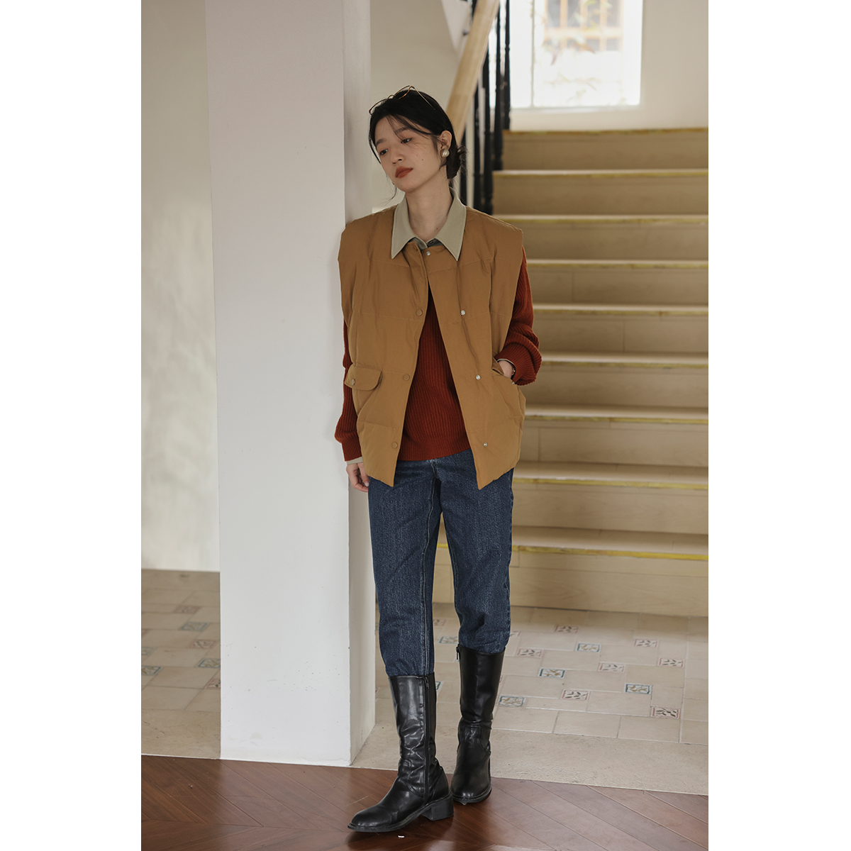 solighter通勤棉常规圆领羽绒服