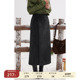 复古鹿皮绒高腰半身裙女直筒长裙 solighter 新品 法式 限时9折