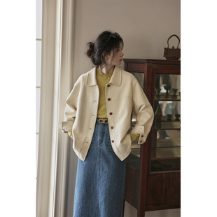 上衣 宽松休闲夹克长袖 solighter复古麂皮绒翻领外套2025秋季 新款