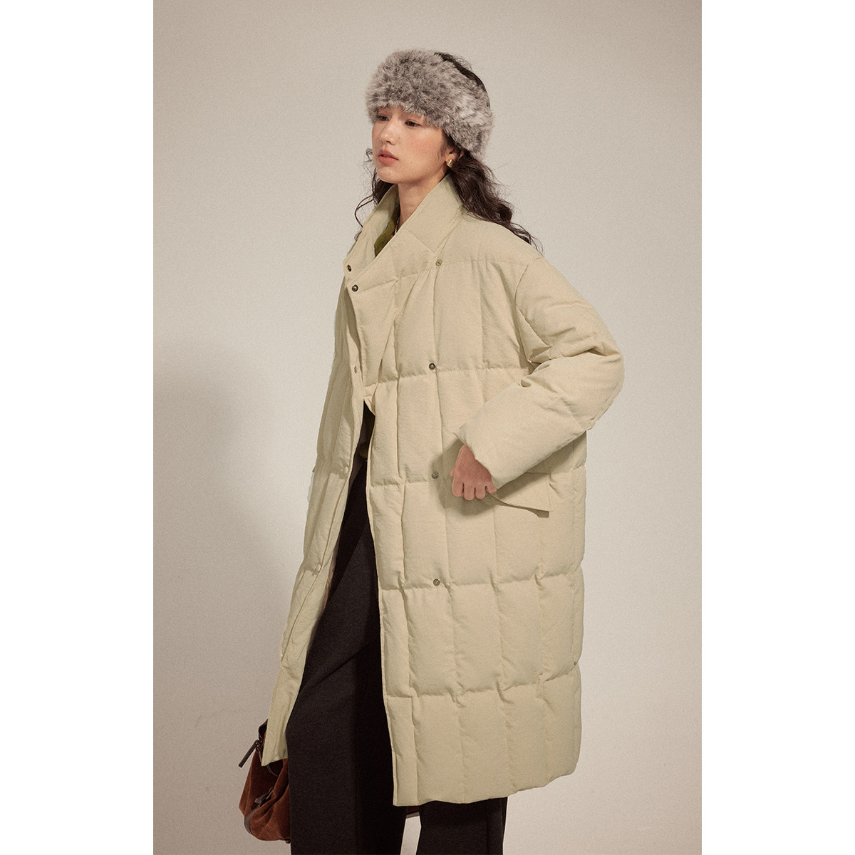 solighter 轻盈零压感斜门襟双排扣长款羽绒服女冬季立领面包服,女装/女士精品,羽绒服,淘宝优惠券,粉丝福利购,淘宝优惠卷