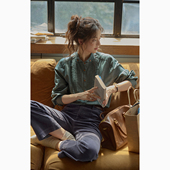 法式 2025新款 复古翼领打条长袖 女秋季 立领显瘦衬衣 衬衫 solighter