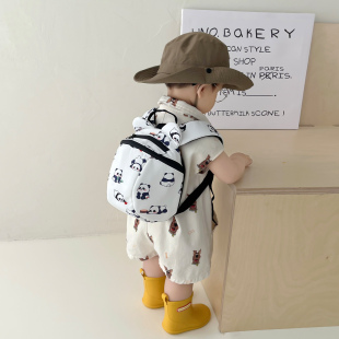 防走失牵引小背包1岁2岁宝宝外出3岁早教托班小班可爱熊猫小书包