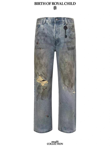 【官方正品】Birth of Royal Child BORC 泥染刷蜡Baggy牛仔裤