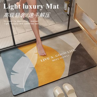 矽藻泥软垫化妆室地垫浴室速干家用吸水凉垫进门口防滑脚垫地垫子