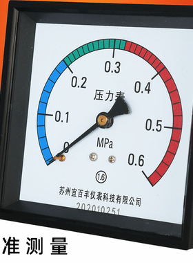方形灭菌炉压力表真空0.456mpa高温庆丰宜百丰千樱嵌入内室夹套表