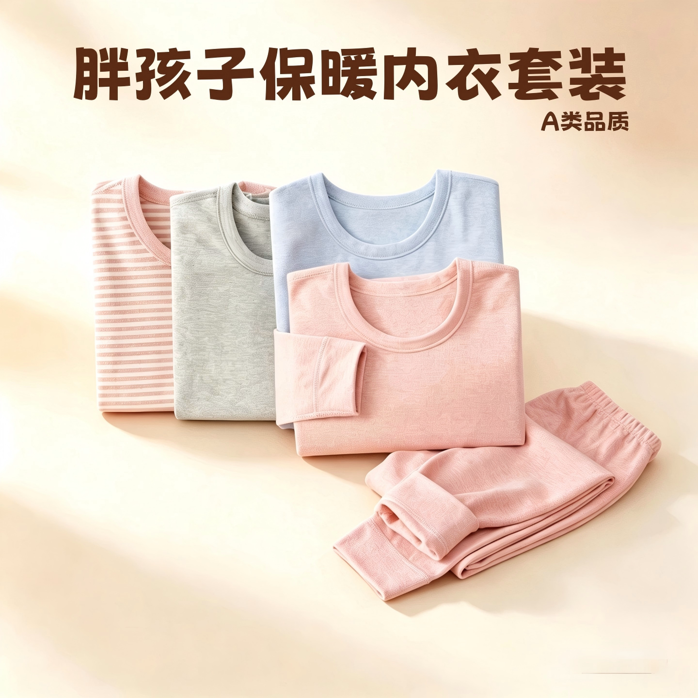 胖孩子保暖内衣秋冬秋衣秋裤舒绒