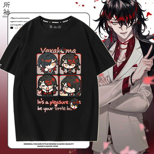 Voxakuma同人周边虚拟偶像彩虹社luxiem动漫短袖T恤二次元半袖夏