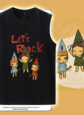 Yoshitomo Nara无袖t恤奈良美智日本艺术家大头女孩马甲男女背心