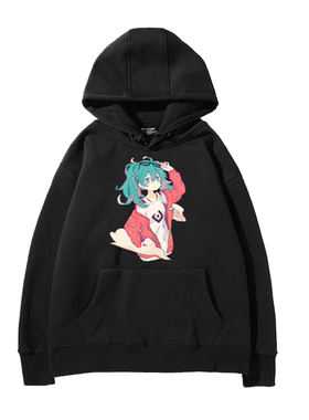 初音砂之惑星连帽印花卫衣