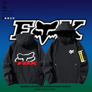 Fox Racing越野摩托山地避震器连帽夹克服骑行冲锋衣外套男防水潮