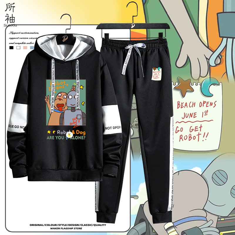 机器人之梦电影Robot Dreams周边联名卫衣长裤套装秋冬休闲衣服潮