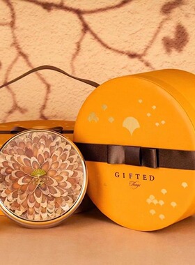 加倍圆满黄色双层五拼礼盒高档滋补通用包装盒