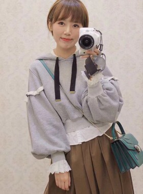 大促实拍真纯原LB每年秋冬爆款可爱泡泡袖连帽长袖卫衣LWCT184153