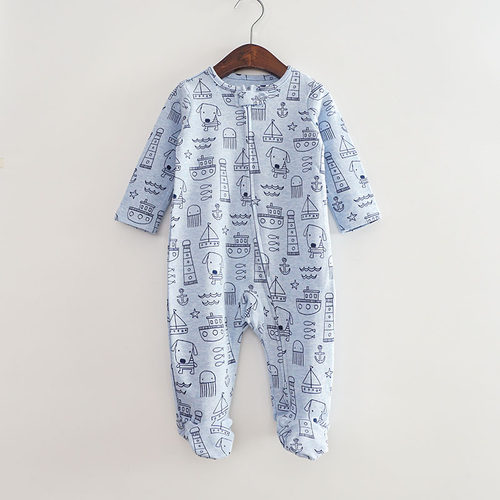 新生婴儿春秋款纯棉双头连身衣