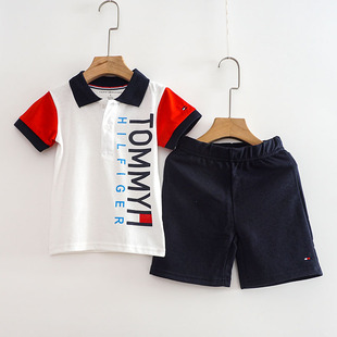 男童夏季短袖套装polo领休闲服两件套儿童运动装翻领男宝宝潮帅气