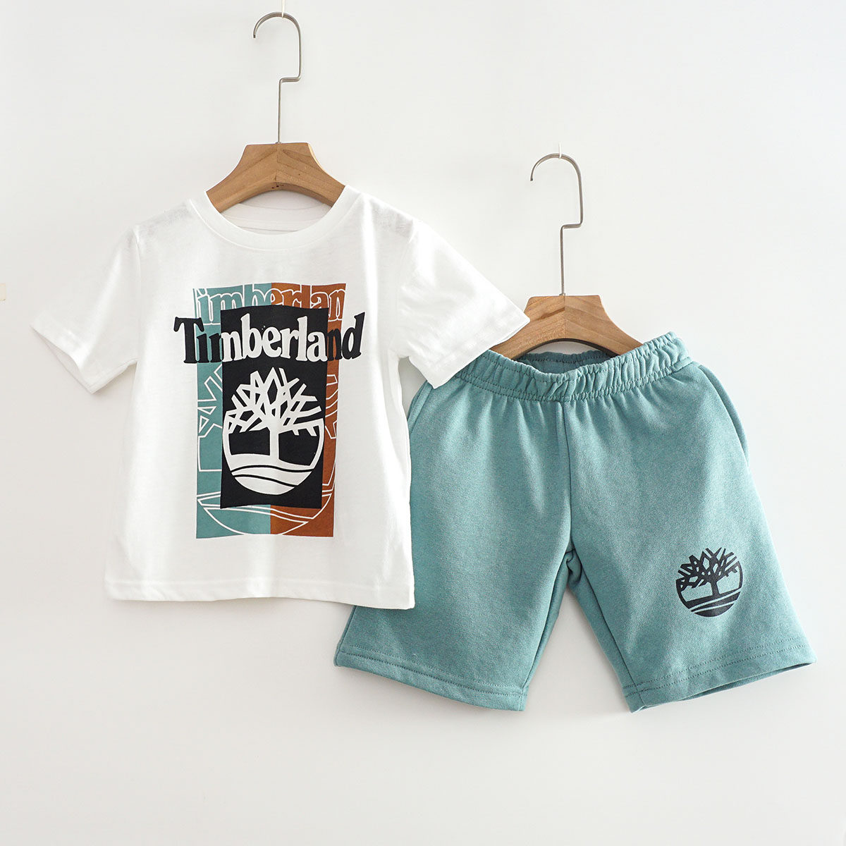 夏季薄款男宝宝两件套装中小童装纯棉T恤短裤休闲运动装儿童圆领