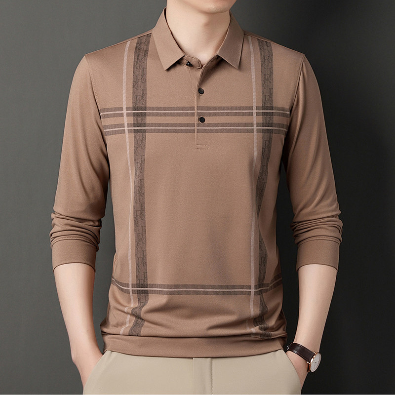 爸爸春秋装长袖T恤男士40岁50岁中老年休闲宽松翻领打底Polo衫男,男装,中老年上装,淘宝优惠券,粉丝福利购,淘宝优惠卷