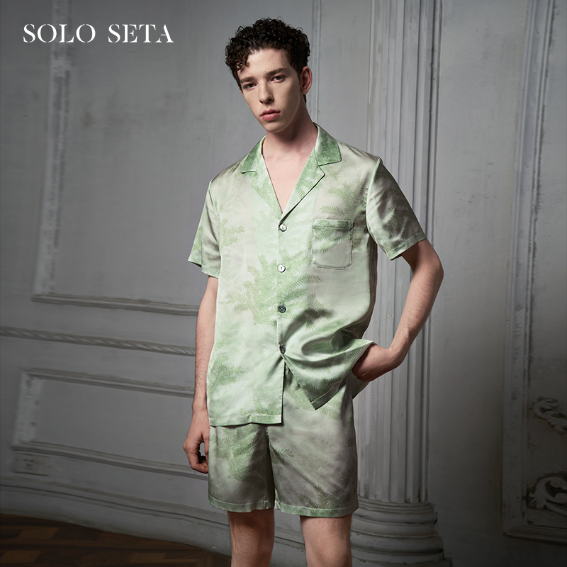 Soloseta22姆米真丝睡衣男桑蚕丝短袖短裤丝绸家居服2024春季新品-封面