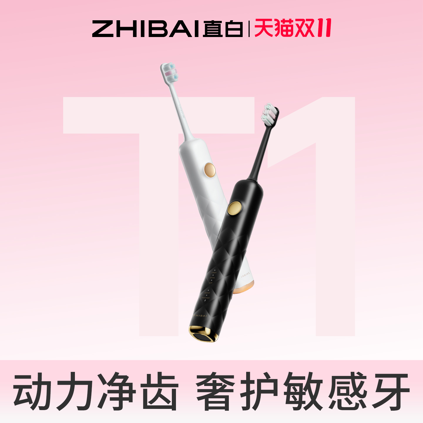 直白电动牙刷成人男女全自动情侣充电牙刷超声波软毛专用刷长续航