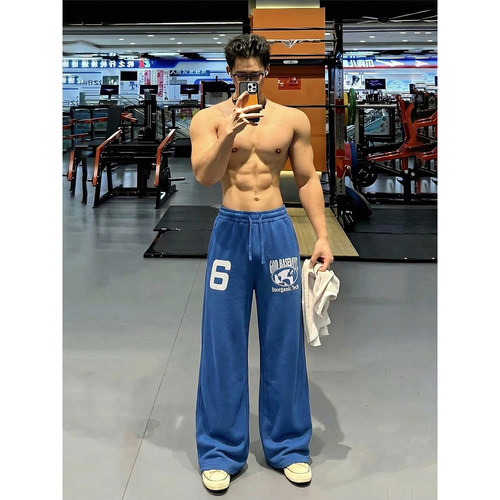 春夏潮牌美式嘻哈阔腿卫裤