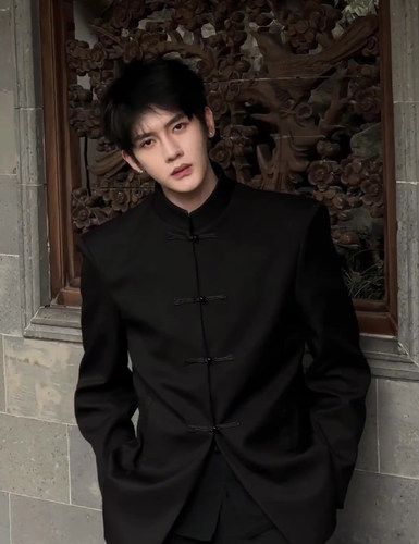 西服潮牌中山装帅气男