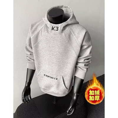 硬挺连帽卫衣男款重工刺绣boxy版